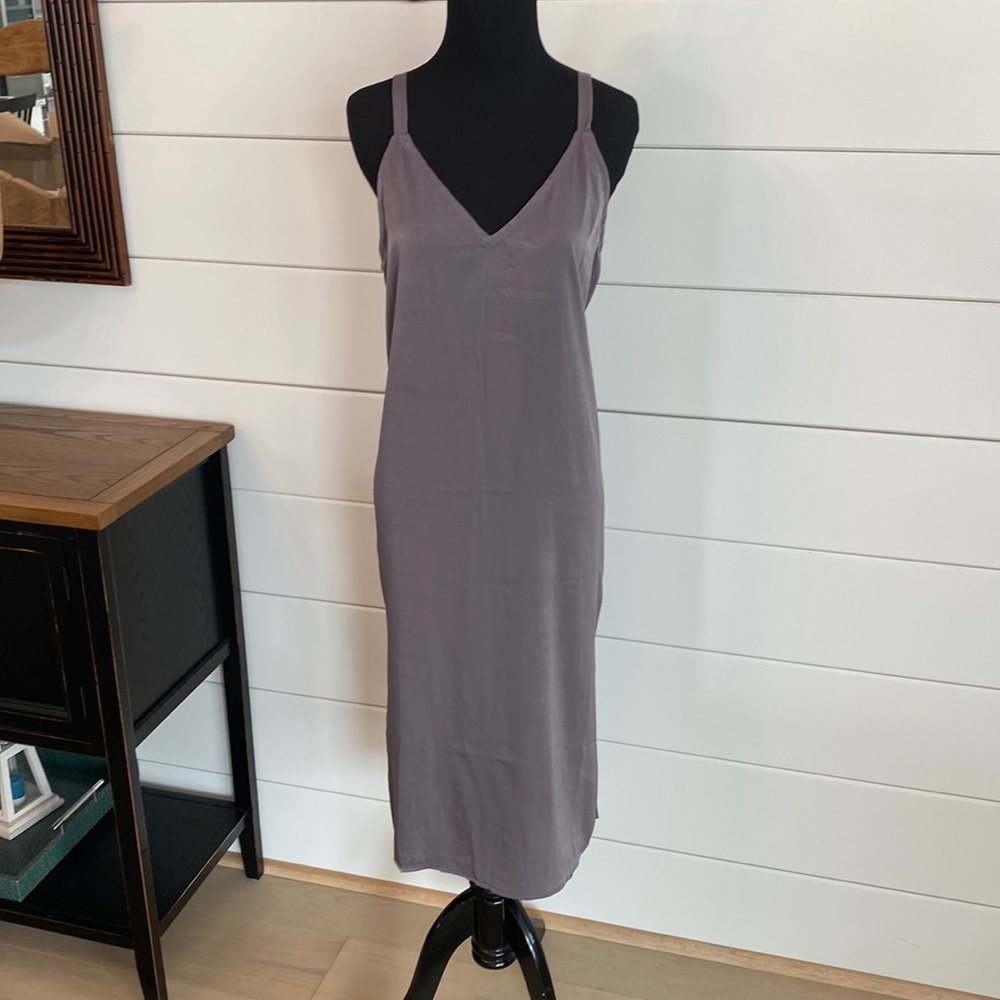 Everly Anthropologie Silky Gray Slipdress M